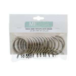 Micasa 15-Piece Rings Antique Brass 28mm